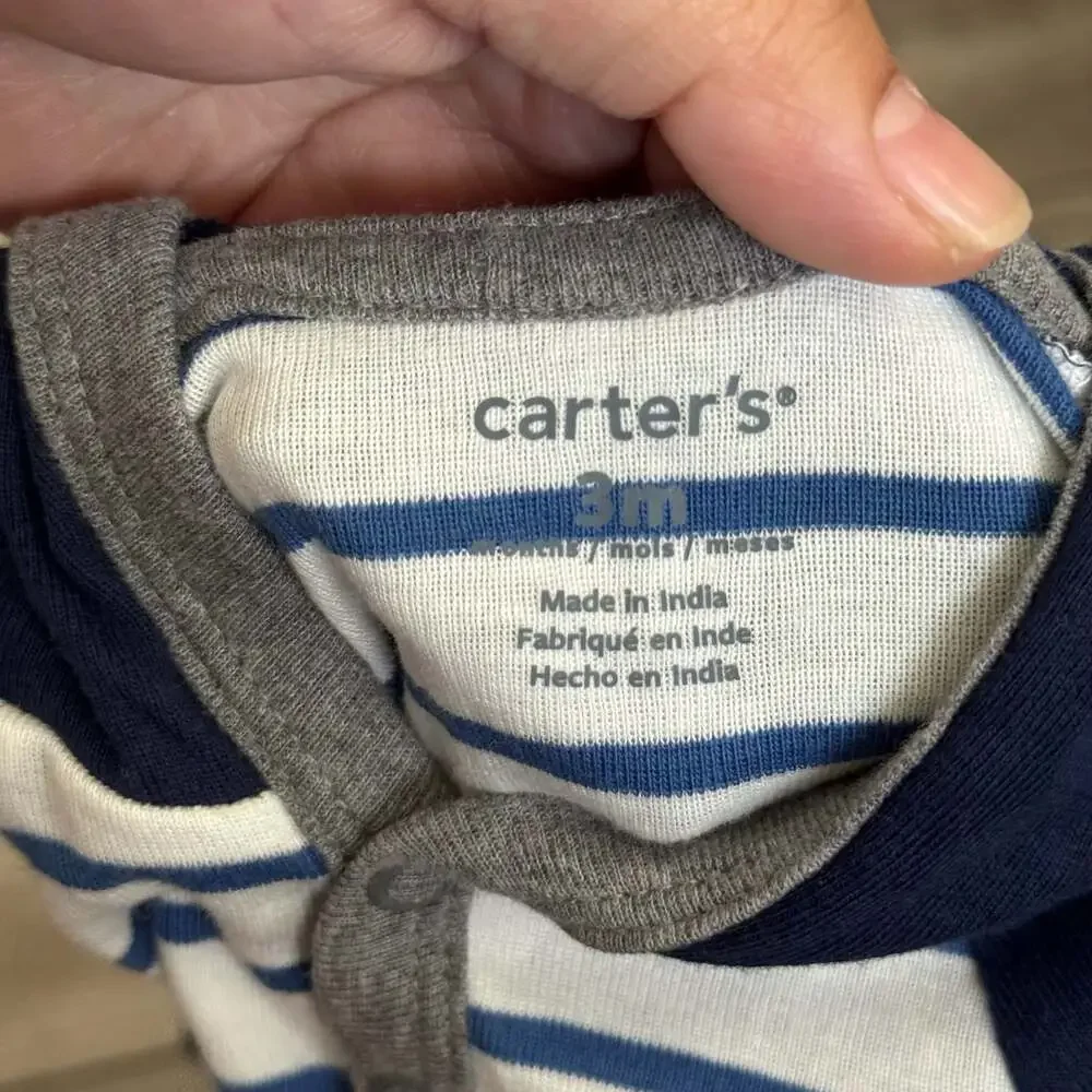 Carter's Baby Boy Stripe Hooded Bodysuit 3M